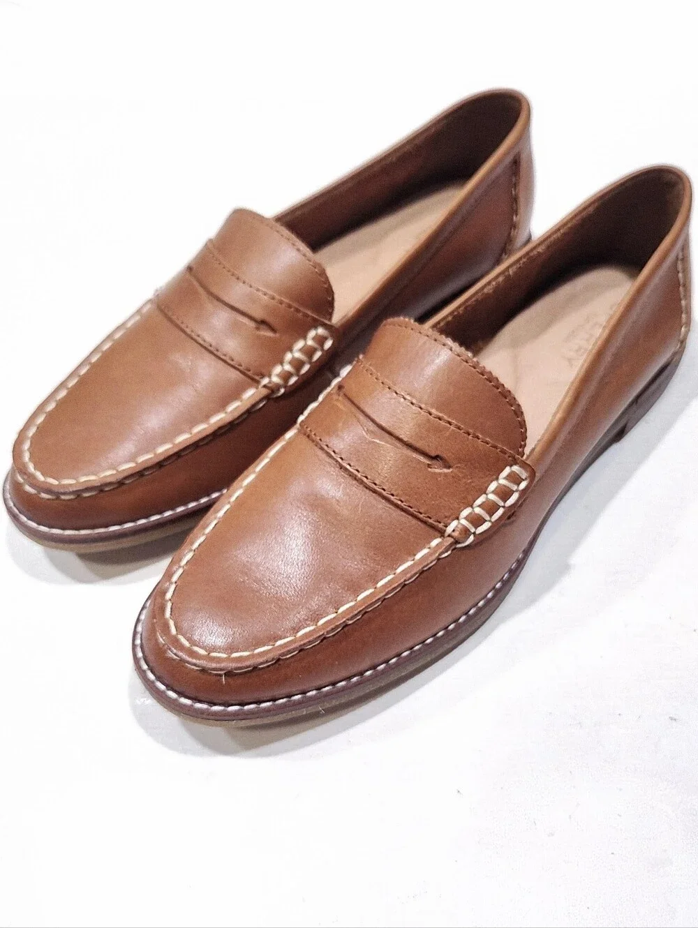 Sperry Seaport Penny Loafers Women’s Size 8 Brown Tan Leather STS81928 Classic